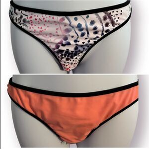 French Connection Tilly Reversible Bikini Swimsuit Bottoms Multicolor L